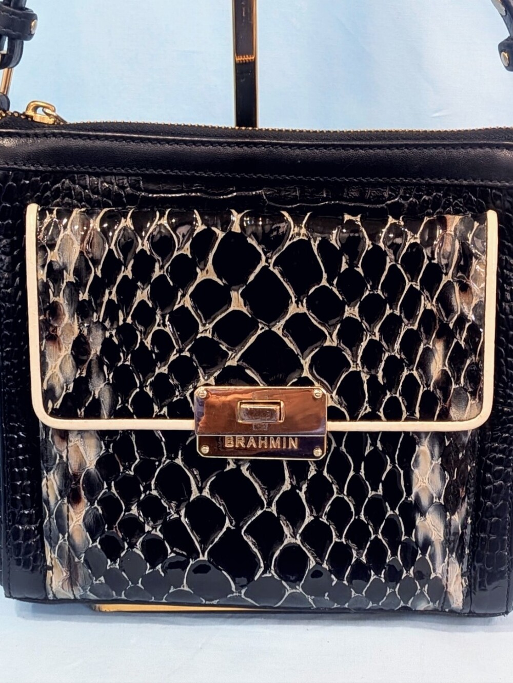 EUC Brahmin Mimosa in Black Carlisle (built-in wallet)